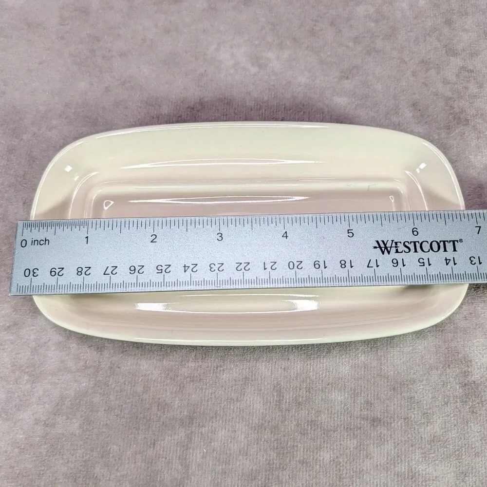 Vintage Corning 81-TY Almond Cream Covered Butter Dish Microwavable USA Made